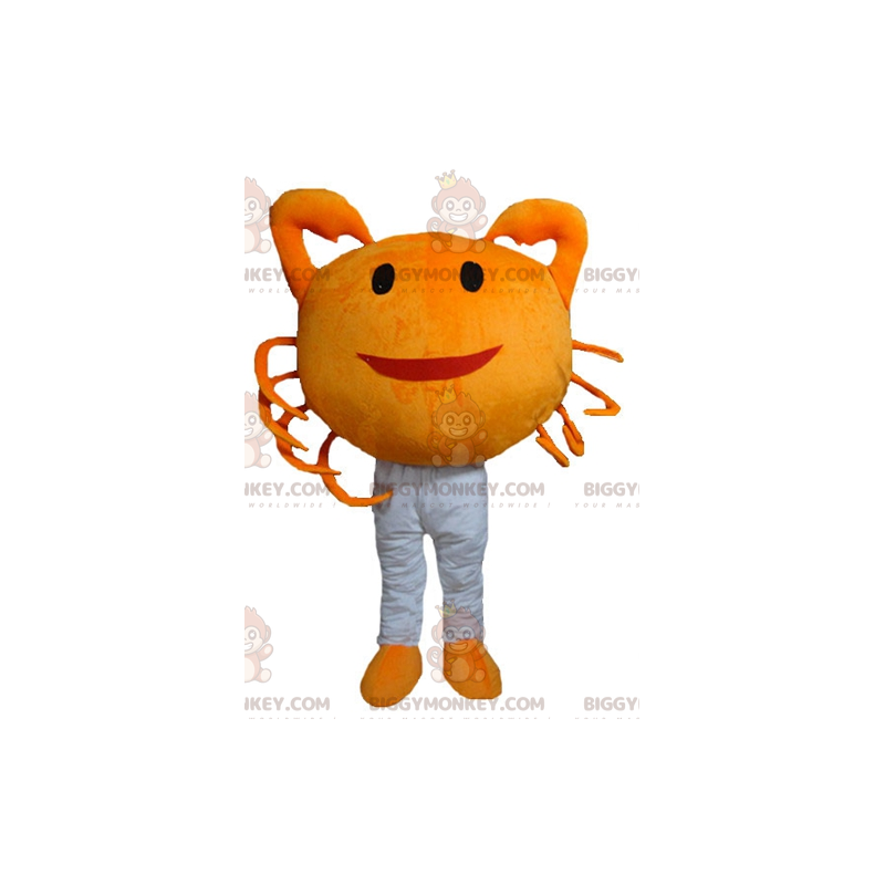 Costume da mascotte gigante sorridente granchio arancione Costume da mascotte gigante sorridente granchio arancione