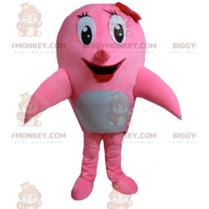 Whale Pink and White Dolphin BIGGYMONKEY™ Mascot Costume -