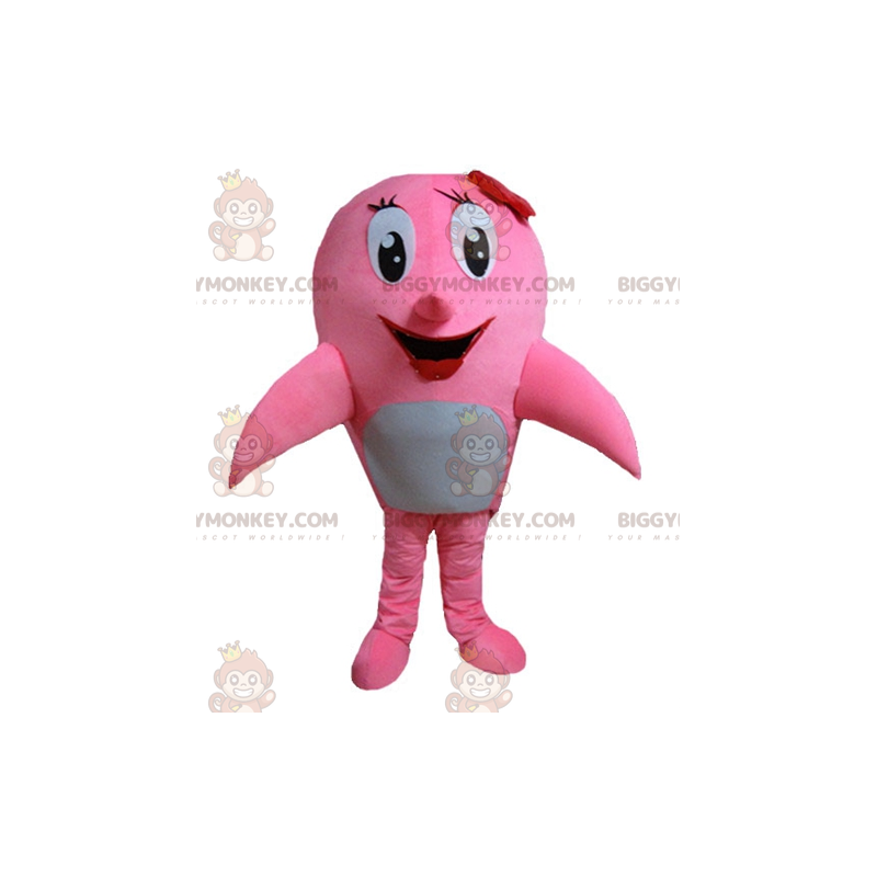 Disfraz de mascota ballena rosa y delfín blanco BIGGYMONKEY™ - Disfraz de mascota ballena rosa y delfín blanco BIGGYMONKEY™ -