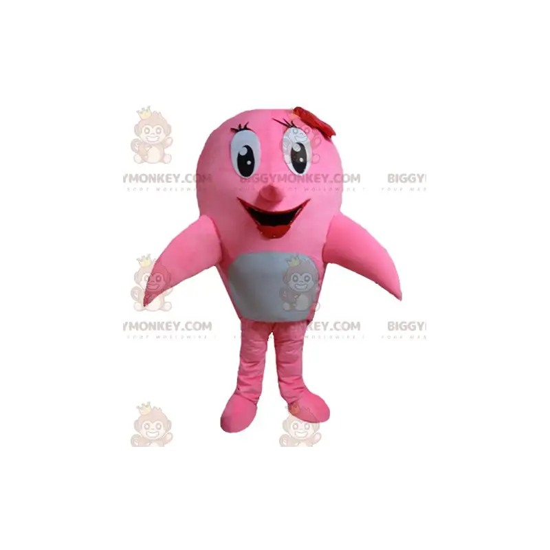 Kostým maskota velryby, růžového a bílého delfína BIGGYMONKEY™ Kostým maskota velryby, růžového a bílého delfína BIGGYMONKEY™