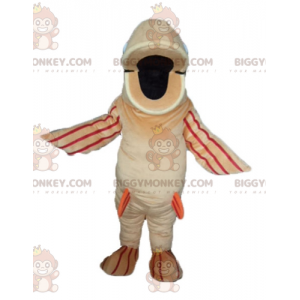 BIGGYMONKEY™ Big Fish Maskottchen-Kostüm in Beige, Orange und