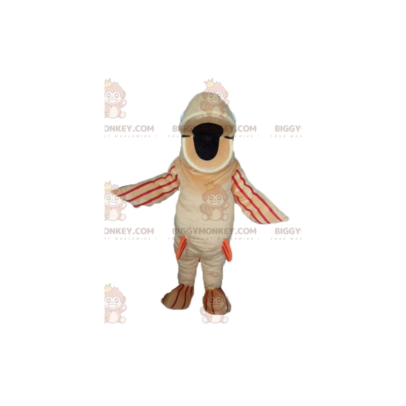BIGGYMONKEY™ Big Fish Beige Orange och Röd maskotdräkt - BIGGYMONKEY™ Big Fish Beige Orange och Röd maskotdräkt -