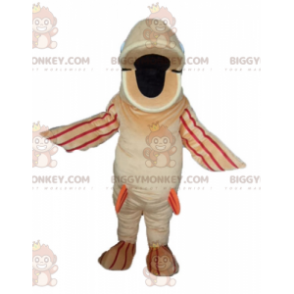 BIGGYMONKEY™ Big Fish Beige oranje en rood mascottekostuum -