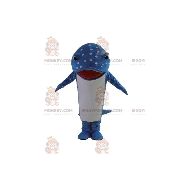 Niebiesko-biały kostium maskotka rybka w kropki BIGGYMONKEY™ - Niebiesko-biały kostium maskotka rybka w kropki BIGGYMONKEY™ -