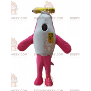 Roze en witte dolfijn orka mascottekostuum BIGGYMONKEY™ met