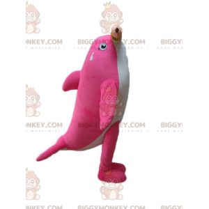 Pink and White Dolphin Orca Mascot Costume BIGGYMONKEY™ with