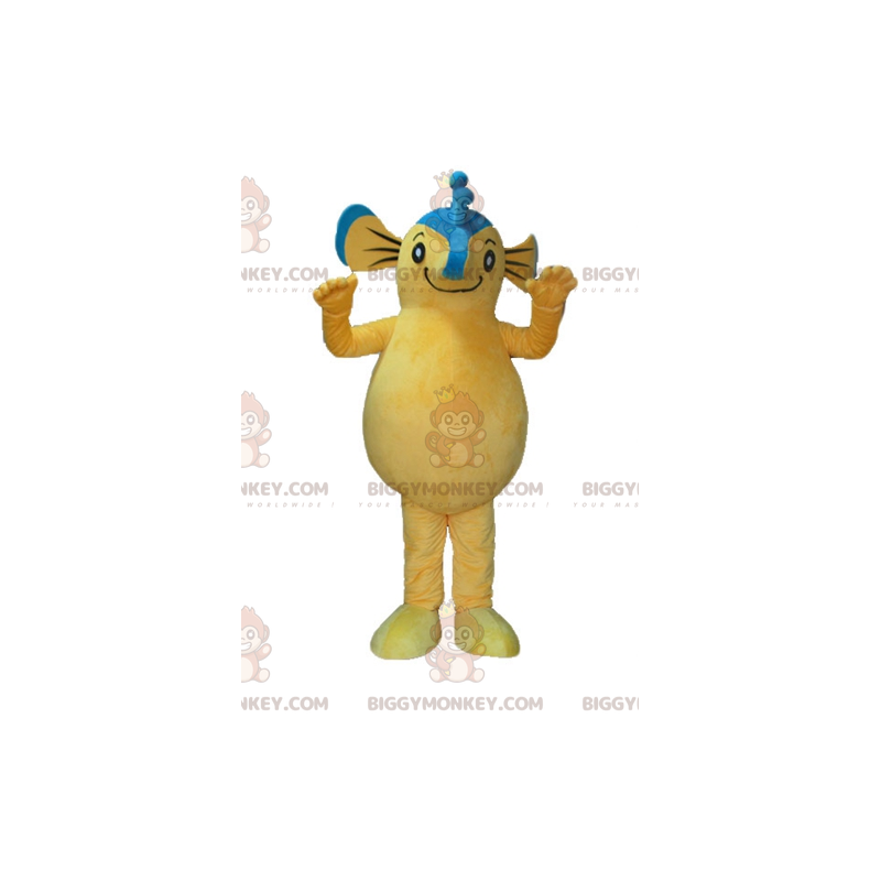 Costume da mascotte BIGGYMONKEY™ cavalluccio marino giallo e Costume da mascotte BIGGYMONKEY™ cavalluccio marino giallo e