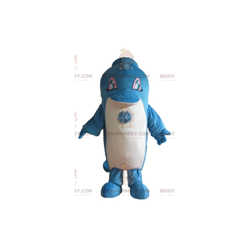 Lindo disfraz gigante de mascota delfín azul y blanco BIGGYMONKEY™ - Mascotas de pescado - BIGGYMONKEY_04102 - BiggyMonkey.com