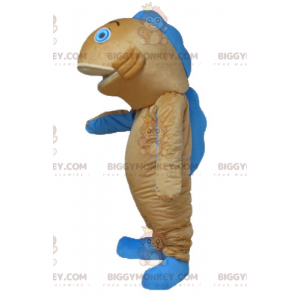 Disfraz de mascota BIGGYMONKEY™ de pez azul salmón y naranja