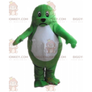 BIGGYMONKEY™ kæmpe og indtagende maskotkostume i grøn og hvid odder - Forsegl maskoter - BIGGYMONKEY_04118 - BiggyMonkey.com