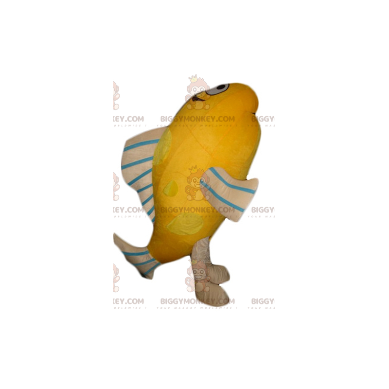 Costume de mascotte BIGGYMONKEY™ de poisson géant orange beige Costume de mascotte BIGGYMONKEY™ de poisson géant orange beige