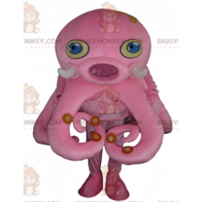 Kostým maskota BIGGYMONKEY™ Obří růžová chobotnice s modrýma očima - Nezařazení maskoti - BIGGYMONKEY_04120 - BiggyMonkey.com