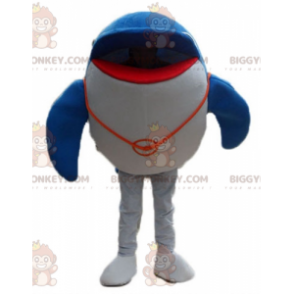Meget vellykket kæmpe blå og hvid delfin BIGGYMONKEY™ maskot