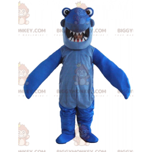 Blue Shark with Big Teeth BIGGYMONKEY™ Mascot Costume -