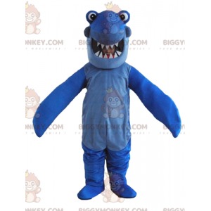 Costume de mascotte BIGGYMONKEY™ de requin bleu avec de grandes