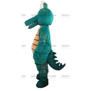 Grappige gigantische groene en gele krokodil BIGGYMONKEY™ mascottekostuum - Krokodil mascotte - BiggyMonkey.com