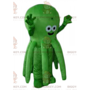 Very Cute and Smiling Green Octopus BIGGYMONKEY™ Mascot Costume