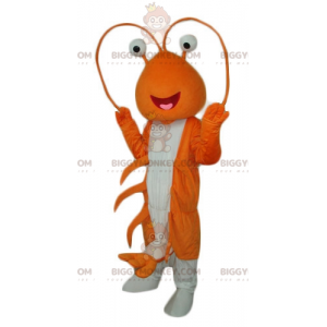 BIGGYMONKEY™ Orange and White Giant Crawfish Lobster Mascot