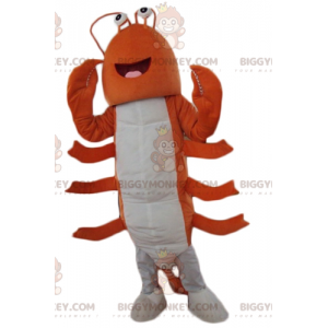BIGGYMONKEY™ Orange and White Giant Crawfish Lobster Mascot