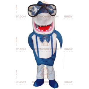 Funny Giant Blue and White Shark BIGGYMONKEY™ Mascot Costume -