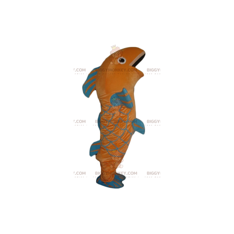 Costume de mascotte BIGGYMONKEY™ de poisson géant orange et Costume de mascotte BIGGYMONKEY™ de poisson géant orange et