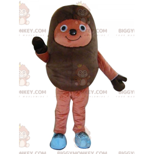 Very Smiling Two Tone Brown Hedgehog BIGGYMONKEY™ Mascot