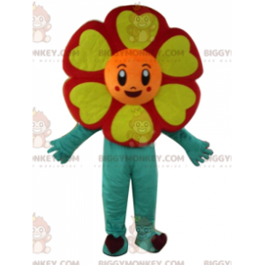 Velmi usměvavý kostým maskota BIGGYMONKEY™ s červeným oranžovým