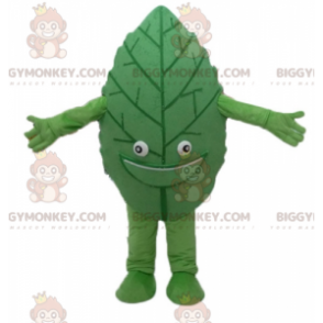 Χαμογελαστή στολή μασκότ BIGGYMONKEY™ Giant Green Leaf -
