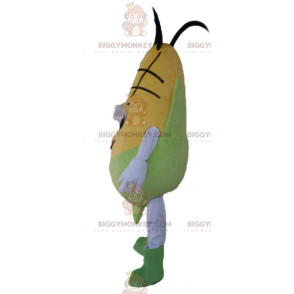 Giant Smiling Yellow And Green Corn Cob BIGGYMONKEY™ Mascot