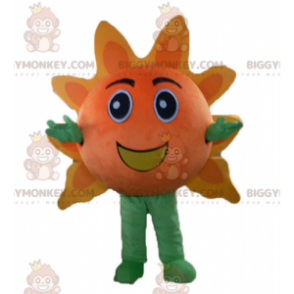 Costume de mascotte BIGGYMONKEY™ de soleil géant orange et jaune très souriant - Mascottes non-classées - BiggyMonkey.com