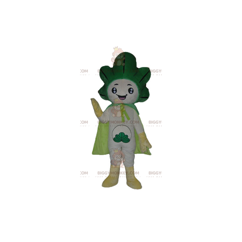 Costume mascotte BIGGYMONKEY™ porro cavolo verde e bianco Costume mascotte BIGGYMONKEY™ porro cavolo verde e bianco