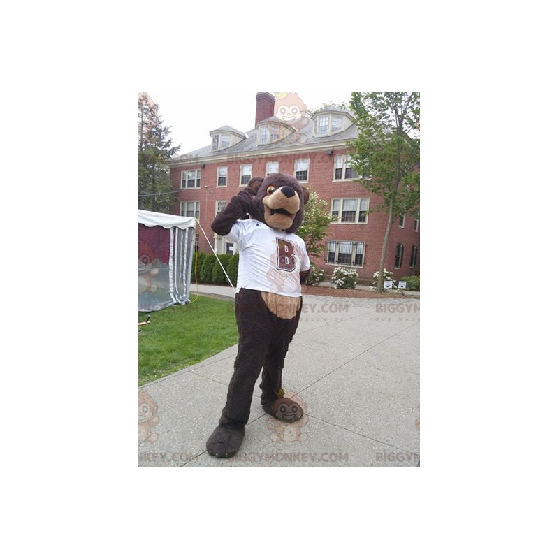 Disfraz de mascota de oso pardo BIGGYMONKEY™ con camiseta Disfraz de mascota de oso pardo BIGGYMONKEY™ con camiseta