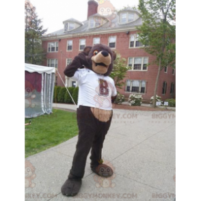Disfraz de mascota de oso pardo BIGGYMONKEY™ con camiseta