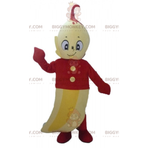 Kostým BIGGYMONKEY™ Maskot Obří žlutý banán s červeným outfitem