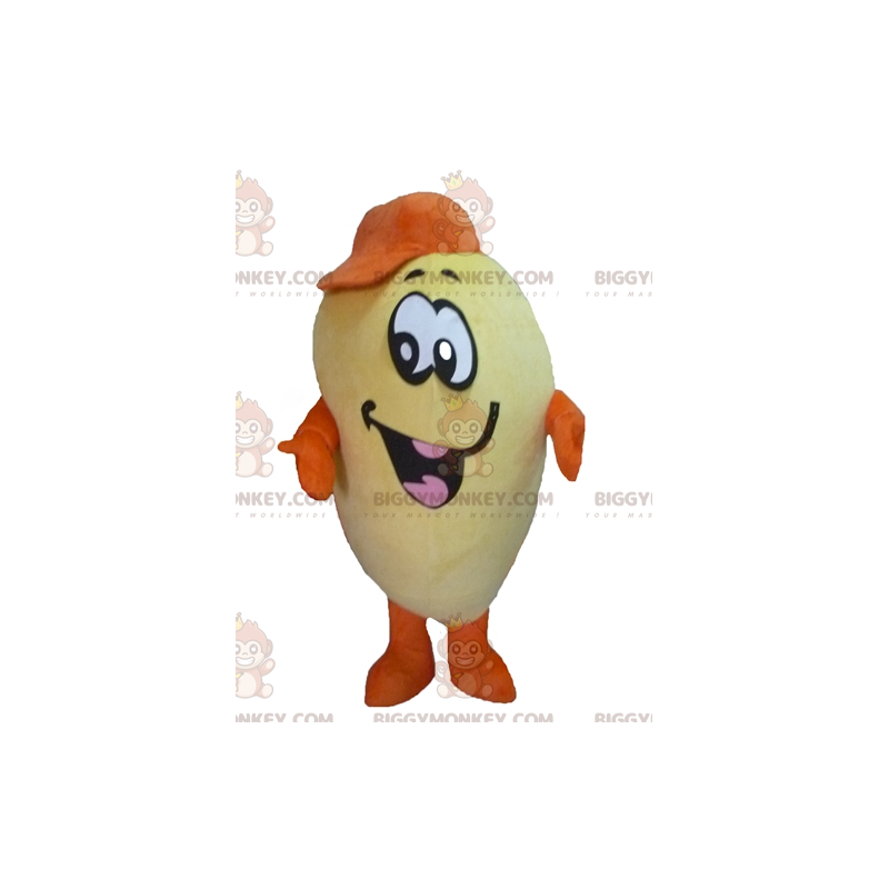 Costume da mascotte gigante sorridente di patate gialle e Costume da mascotte gigante sorridente di patate gialle e