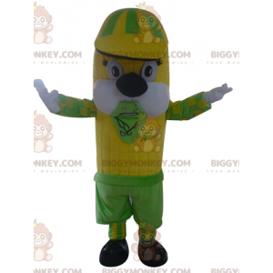 Costume de mascotte BIGGYMONKEY™ d'épi de maïs jaune et vert