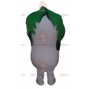 Dudhi White Radish BIGGYMONKEY™ Mascot Costume with Leaf on