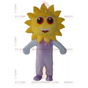 Traje de mascote BIGGYMONKEY™ com um grande sol amarelo e