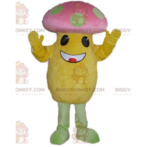 Στολή μασκότ BIGGYMONKEY™ Big Mushroom Yellow and Pink Green