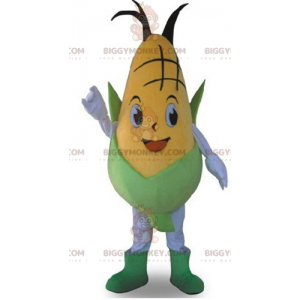 Costume de mascotte BIGGYMONKEY™ d'épi de maïs vert et jaune