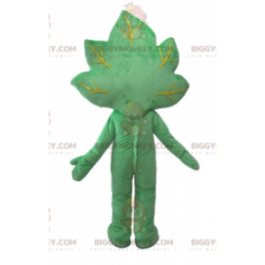 Costume de mascotte BIGGYMONKEY™ de feuille verte géante et