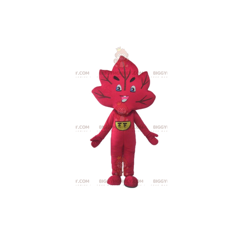 Costume de mascotte BIGGYMONKEY™ de feuille rouge géante et
