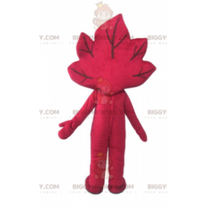 Costume de mascotte BIGGYMONKEY™ de feuille rouge géante et