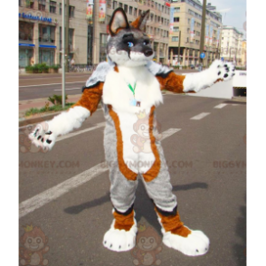 BIGGYMONKEY™ Maskottchen-Kostüm für Hunde in Braun, Grau und