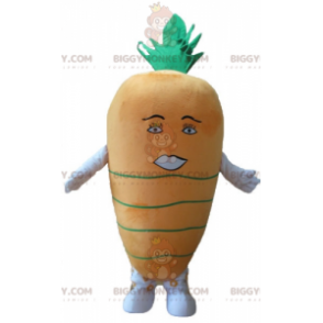 Costume mascotte BIGGYMONKEY™ carota gigante arancione e verde