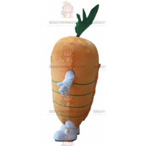Kostium maskotka olbrzymia pomarańczowo-zielona marchewka