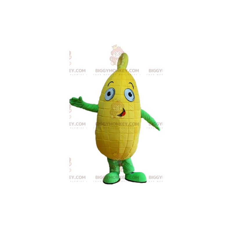 Κίτρινη και πράσινη Στολή μασκότ BIGGYMONKEY™ Giant Corn Cob - Μασκότ τροφίμων - BIGGYMONKEY_04182 - BiggyMonkey.com