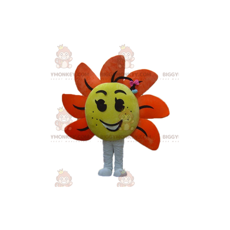 Costume de mascotte BIGGYMONKEY™ de fleur géante jaune et