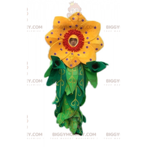 BIGGYMONKEY™ Mascot Costume of Beautiful Yellow and Red Flower