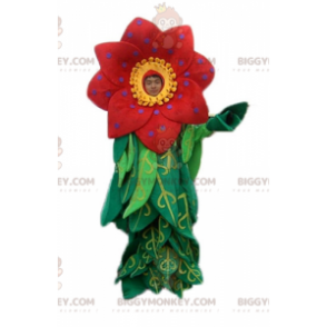 BIGGYMONKEY™ Mascot Costume of Beautiful Red and Yellow Flower